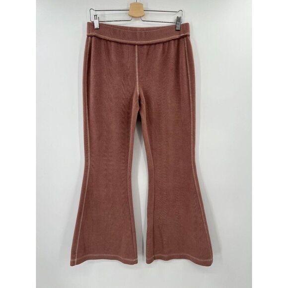 Out From Under Women's Size Large Pink Fleece Flared Pants - Picture 1 of 8